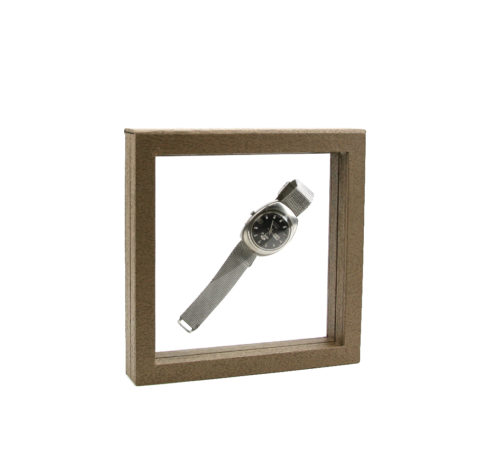 Marco para objetos Nimbus diseño madera 15x15 cm con reloj