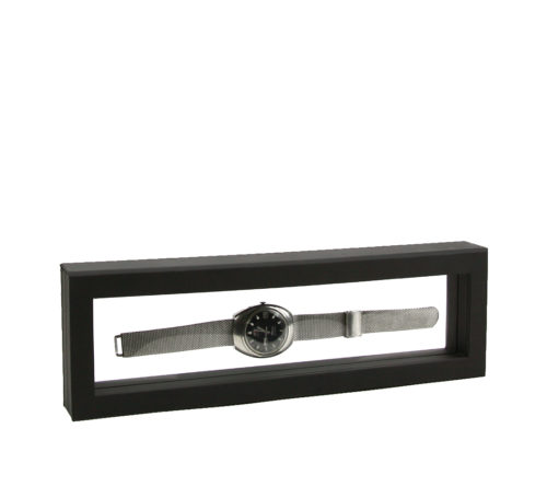 Marco para objetos Nimbus negro 26x6 cm con reloj