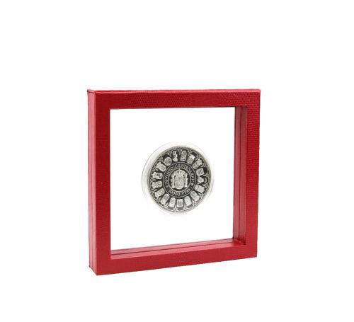 Marco para objetos Nimbus rojo 15x15 cm con medalla