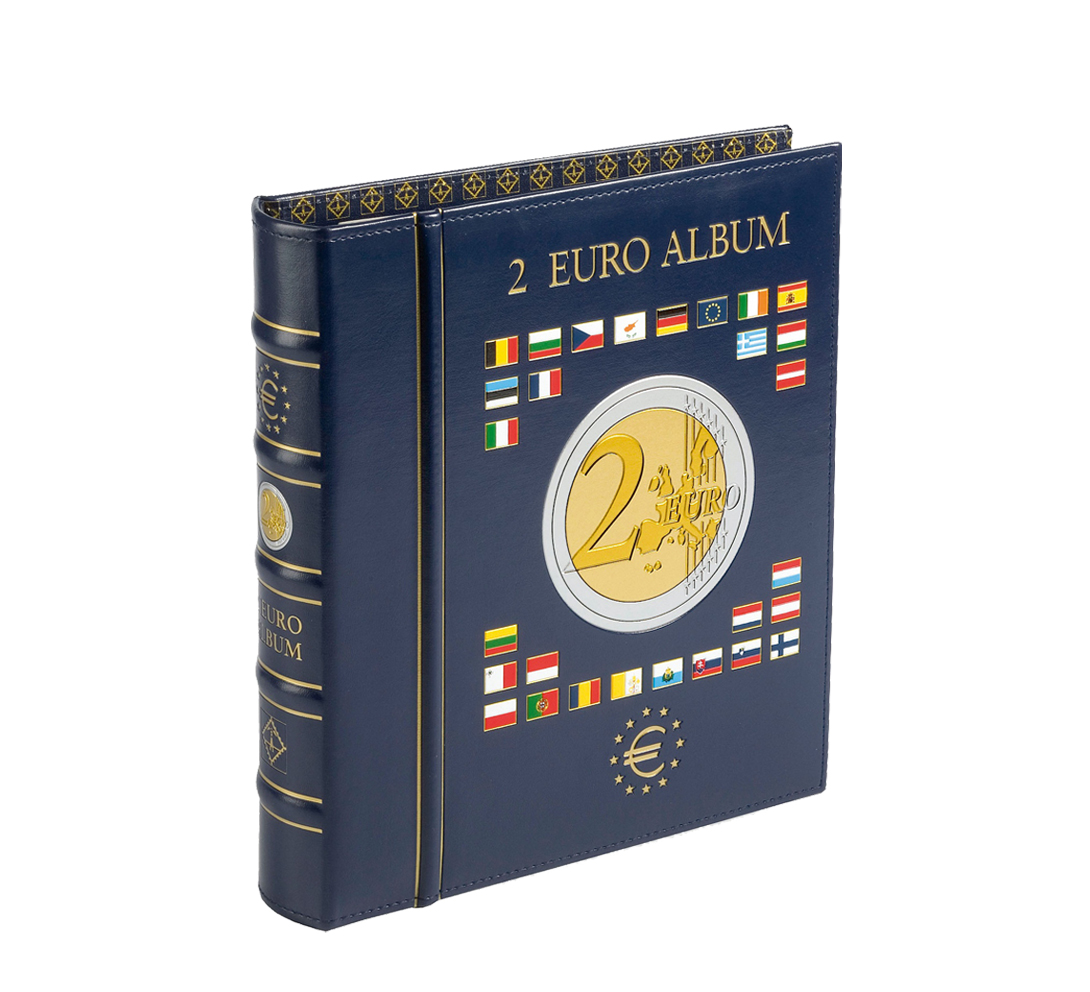 Álbum lujo Vista monedas 2 euros Arkesto