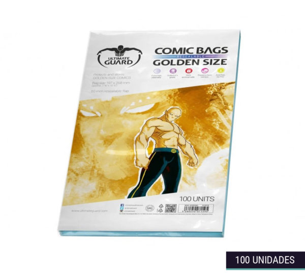 Fundas Comic Bags Resealable Golden 197×268mm