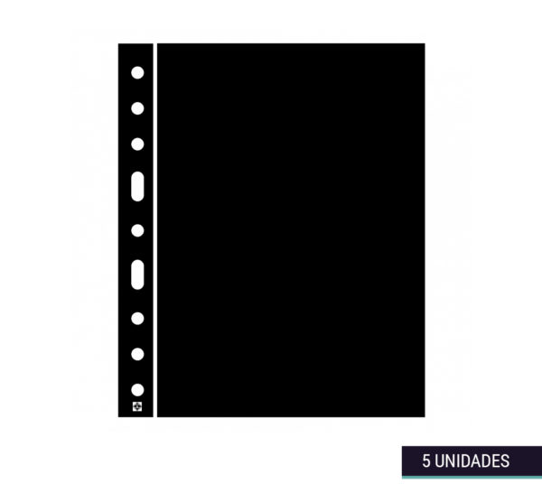 Paquete de 5 cartulinas separadoras 24,2 x 31,2 cm color negro de plástico de la marca Leuchtturm