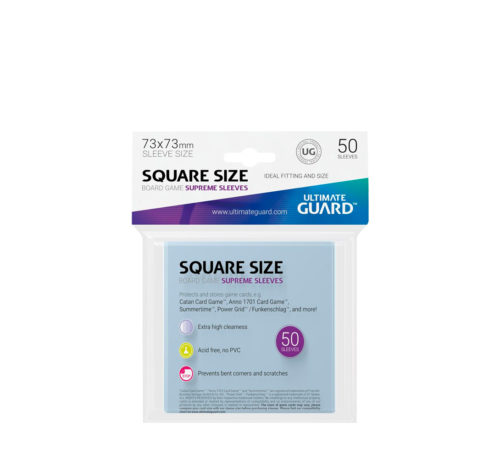 Fundas Supreme Sleeves Square Size Board Game transparentes 73x73mm